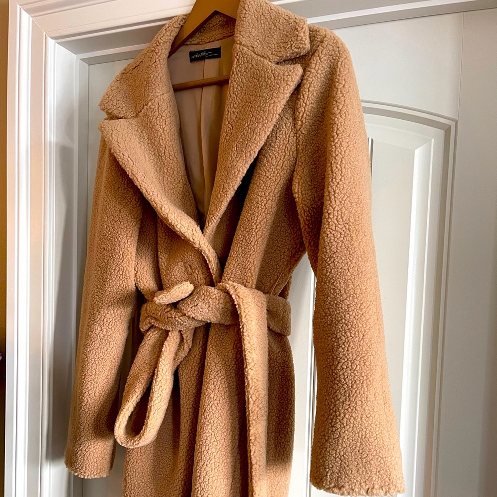 Belted Brown Teddy Coat